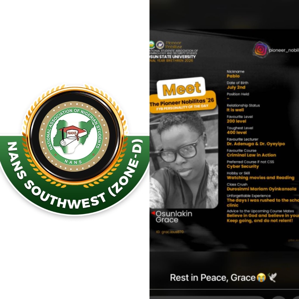 NANS Southwest Demands Investigation Into Death of UNIOSUN Law Student
